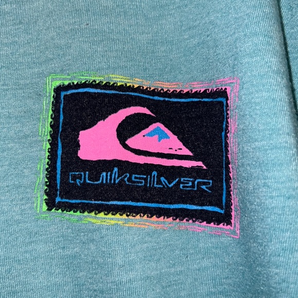 Quiksilver Tee Long Sleeve Teal Kids Medium - Picture 2 of 6